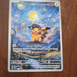 Pokemon Fanart Pikachu with The Starry Night Card - Image 1
