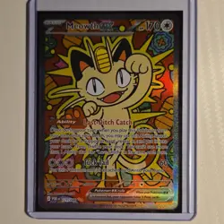 Pokemon TCG Meowth EX Full Art Holo 121/088 Battle Card POR - Image 1