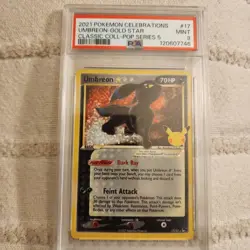 2021 Pokemon Celebrations Umbreon Gold Star Classic Pop Series 5 #17 PSA 9 MINT - Image 1