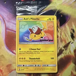 Sealed NM-Mint Ash's Pikachu - SM108 - Promo - SM Black Star Promo Pokemon - Image 1