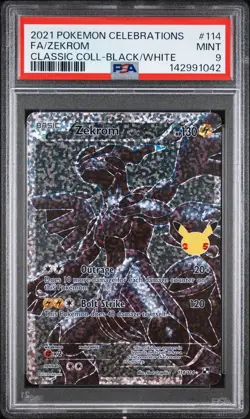 2021 POKEMON CELEBRATIONS CLASSIC COLLECTION 114 FULL ART ZEKROM PSA 9 MINT - Image 1