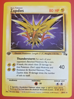 Zapdos 30/62 1st Edition Fossil Non-Holo Rare Pokemon TCG WOTC 1999 - Image 1