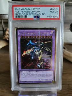 Yu-Gi-Oh 2015 Gold Rare Five Headed Dragon PSA 8 - Image 1
