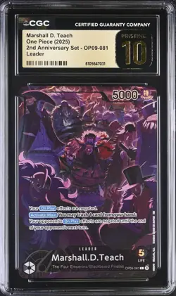 One Piece Marshall.D.Teach OP09-081 2nd Anniversary Set Promo CGC PRISTINE 10 - Image 1