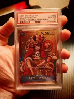 One Piece PSA 10 Monkey D. Luffy #P-043 Weekly Shonen Jump Promo 2023 Japanese - Image 1