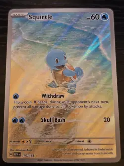 Pokemon Squirtle TCG Holo Card 170/165 Scarlet Violet 151 Illustration Rare - Image 1