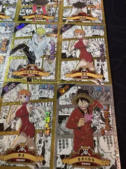 One Piece Set of 9 Ultra Rare Premium Foiled Collectible Anime Gold Cards - Image 4