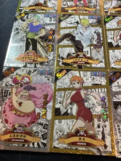 One Piece Set of 9 Ultra Rare Premium Foiled Collectible Anime Gold Cards - Image 5