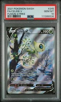 POKEMON CELEBI V 2021 SWORD & SHIELD FUSION STRIKE #245 FA PSA 10 - Image 1