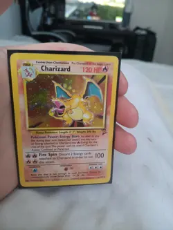 Pokemon TCG 2000 Base Set 2 Charizard 4/130 Rare Holo Card LP/NM Condition - Image 1