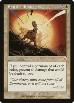 Spirit of Resistance x1 Invasion Magic the Gathering White Enchantment Card - Image 1