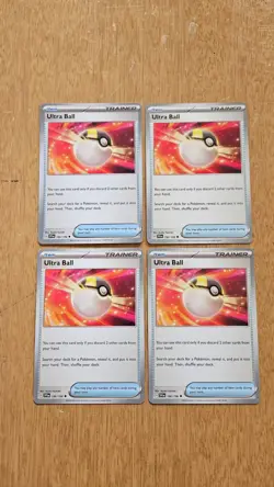 x4 Ultra Ball 196/198 Pokemon Card TCG Playset - Image 1