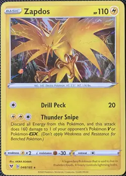Zapdos 048/185 Swsh04: Vivid Voltage (Cosmos Holo) - Pokemon Card - Image 1