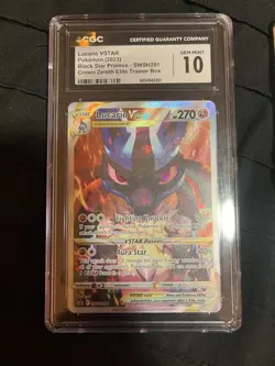 CGC 10 GEM MINT Lucario VSTAR SWSH291 Sword & Shield Full Art Promo Card Holo - Image 1
