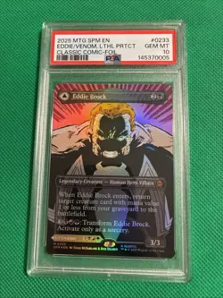 2025 MTG MARVEL'S SPIDER-MAN #0233 EDDIE BROCK/VENOM, LETHAL PROTECTOR PSA 10 - Image 1