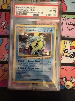 Pokemon XY Evolutions - Gyarados Holo Pre Release Stamp - 34/108 - PSA 8 NM-MT - Image 1