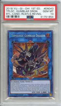2018 YU-GI-OH! TOPOLOGIC GUMBLAR DRAGON 1ST EDITION #EN043 PSA 10 - Image 1