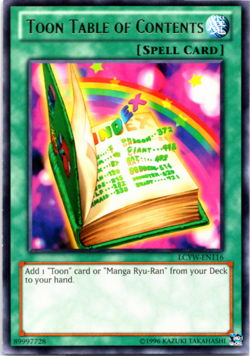Toon Table of Contents - LCYW-EN116 - Rare Yugioh - Image 1