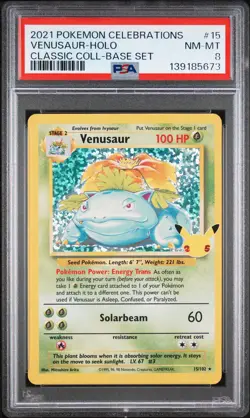2021 POKEMON CELEBRATIONS CLASSIC COLL #15 VENUSAUR-HOLO PSA 8 - Image 1