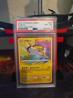 Pokemon TCG Vivid Voltage Amazing Rare Raikou 50/185 PSA 8 GEM MINT - Image 1