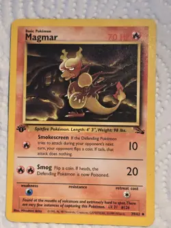 Pokemon Magmar #39 - Eng - Fossil 1st Edition 1999 - Image 1