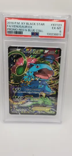 2016 Pokemon XY Black Star Promo Full Art Venusaur EX XY123 PSA 6 - Image 1
