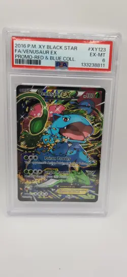 2016 Pokemon XY Black Star Promo Full Art Venusaur EX XY123 PSA 6 - Image 2