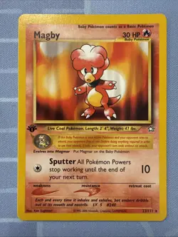 Pokemon Magby 23/111 1st Edition Neo Genesis 2000 - Image 1