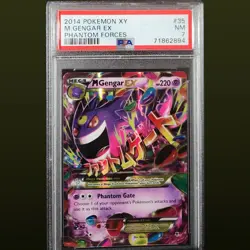 2014 POKEMON XY PHANTOM FORCES #35 M GENGAR EX PSA 7 - Image 3