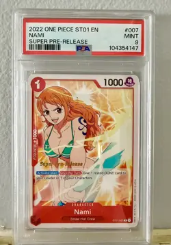 ONE PIECE 2022 NAMI SUPER PRE RELEASE ST01-007 PSA 9 - Image 1