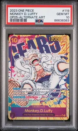 One Piece PSA 10 Monkey D. Luffy #OP05-119 Alternate Art 2023 English - Image 2