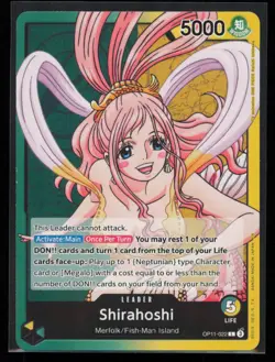 Shirahoshi (022) OP11-022 One Piece A Fist of Divine Speed Leader Near Mint - Image 1