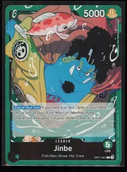 Jinbe (021) OP11-021 One Piece A Fist of Divine Speed Leader Near Mint - Image 1