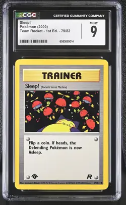 CGC 9 MINT Sleep! Team Rocket 1st Edition 79/82 Pokemon Card - Image 1