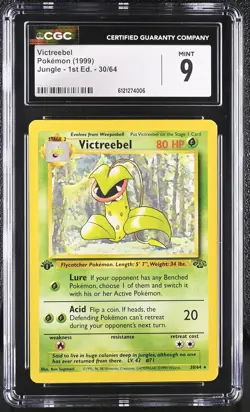 CGC 9 MINT Victreebel 1999 Jungle 1st Edition 30/64 Pokemon Card - Image 1