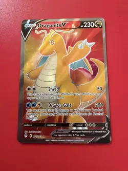Pokemon TCG Dragonite v Evolving Skies Holo Ultra Rare Full Art Card 191/203 - Image 1