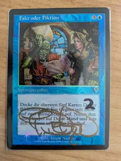 MtG *FOIL* *Signed* German Fact or Fiction from Invasion, Lightly Played - Image 3