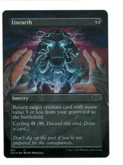 MTG Unearth Borderless Foil Double Masters 2022 Magic The Gathering TCG - Image 1