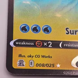 Surfing Pikachu V Full Art Holo Celebrations 008/025 NM Pokemon TCG - Image 2