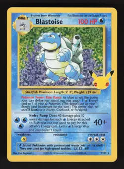 Blastoise 2/102 Pokemon Celebrations Classic Collection Holo Card - Image 1