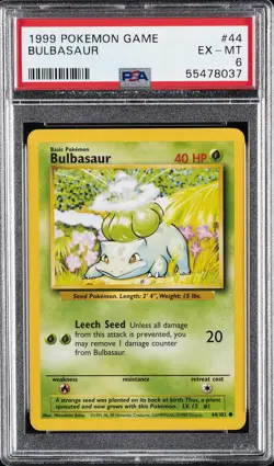 1999 POKEMON GAME #44 BULBASAUR PSA 6 - Image 1