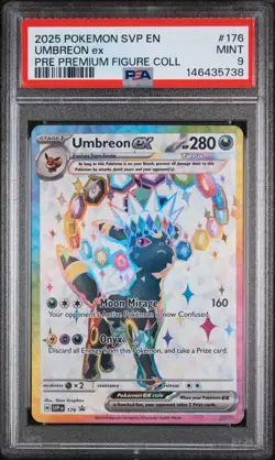 2025 POKEMON SVP EN-SV BLACK STAR PROMO #176 UMBREON EX PSA 9 - Image 1