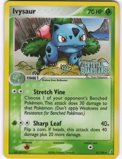 Ivysaur 35/100 Reverse Holo UC Crystal Guardians LP Pokemon - Image 1