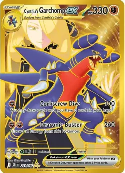 NM-Mint Cynthia's Garchomp ex - 241/182 - Hyper Rare Pokemon Destined Rivals - Image 1