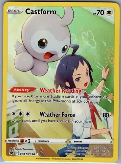 Castform TG11/TG30 - Pokemon SWSH11 Lost Origin Trainer Gallery - Holo Rare (NM) - Image 1