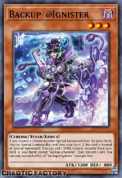 YUGIOH ALIN-EN002 Backup @Ignister Ultra Rare 1st Edition NM - Image 1