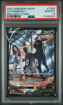 2022 UMBREON V TG22 BRILLIANT STARS POKEMON PSA 10 - Image 1
