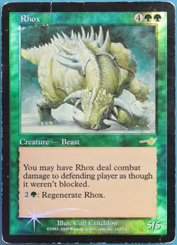 Rhox FOIL Nemesis HP/DAMAGED Green Rare MAGIC CARD (ID# 333897) ABUGames - Image 1