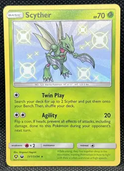 Pokemon Scyther SV1/SV94 Hidden Fates Shiny Holo Rare Card NM Condition - Image 1