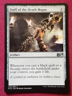 Magic The Gathering 2015 CORE SET M15 STAFF OF THE DEATH MAGUS artifact card MTG - Image 1